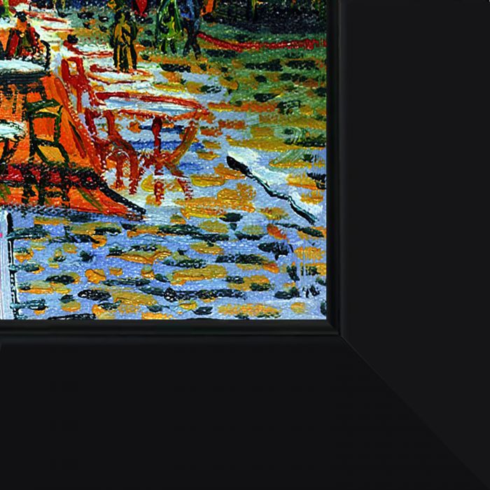 Cafe Terrace at Night Pre-Framed - New Age Black Frame 8"X10"