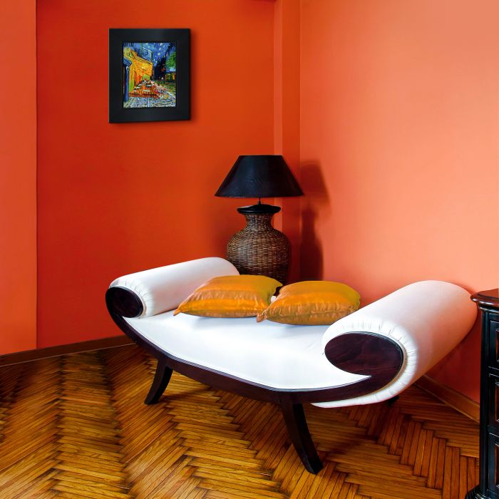 Cafe Terrace at Night Pre-Framed - New Age Black Frame 8"X10"