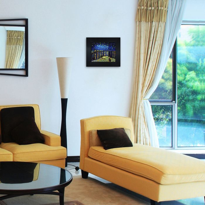 Starry Night Over The Rhone Pre-Frame - New Age Black Frame 8"X10"