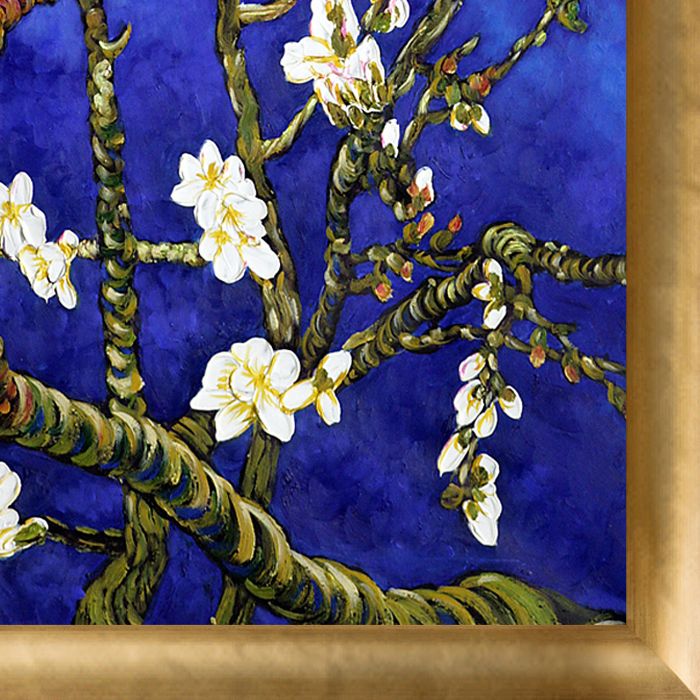 Branches Of An Almond Tree In Blossom, Sapphire Blue Pre-Framed - Gold Luminoso Frame 24" x 36"