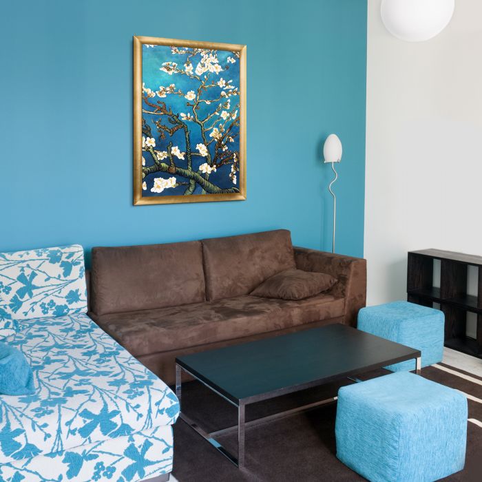 Branches Of An Almond Tree In Blossom Pre-Framed - Gold Luminoso Frame 24" x 36"