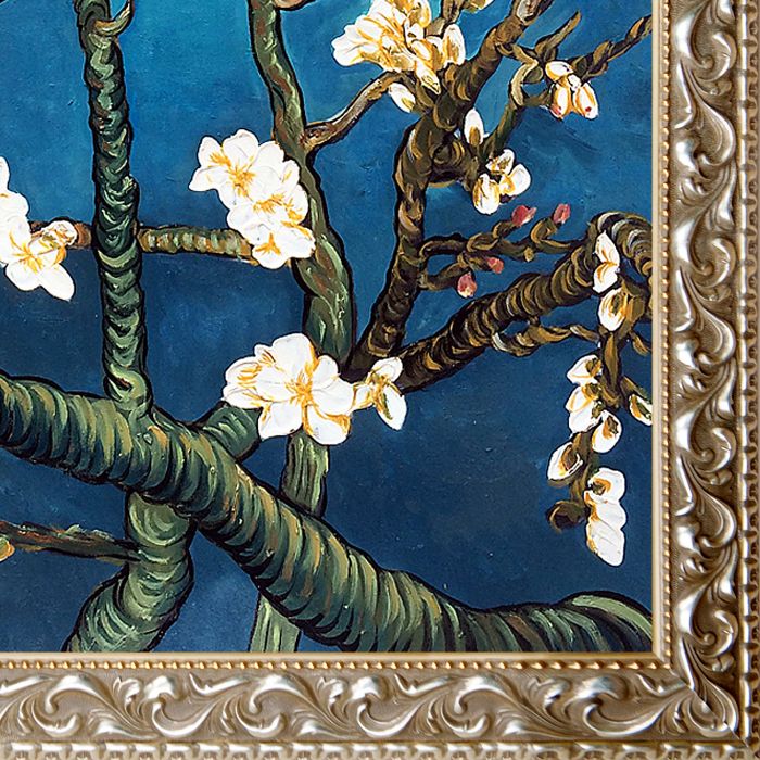 Branches Of An Almond Tree In Blossom Pre-Framed - Rococo Silver 24"X36"