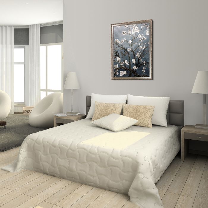 Branches of an Almond Tree in Blossom, Pearl Grey Pre-Framed - Versailles Silver Salon Frame 24" X 36"