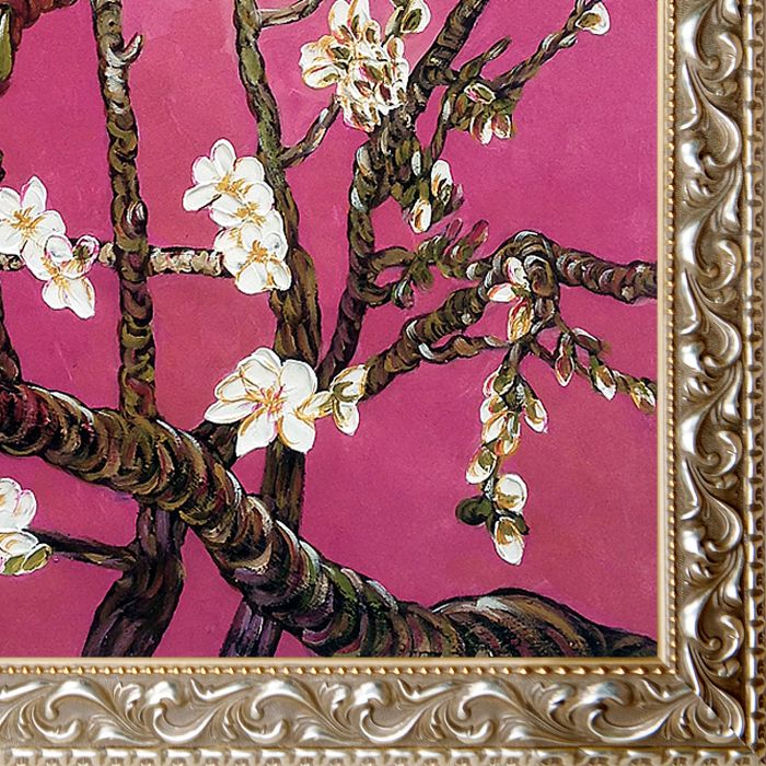 Branches of an Almond Tree in Blossom, Pearl Pink Pre-Framed - Rococo Silver 24"X36"