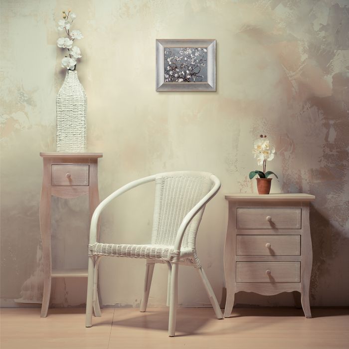 Branches of an Almond Tree in Blossom, Pearl Grey Pre-Framed - Spencer Rustic 8" X 10"