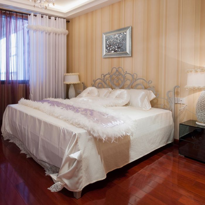 Branches of an Almond Tree in Blossom, Pearl Grey Pre-Framed - Spencer Rustic 8" X 10"