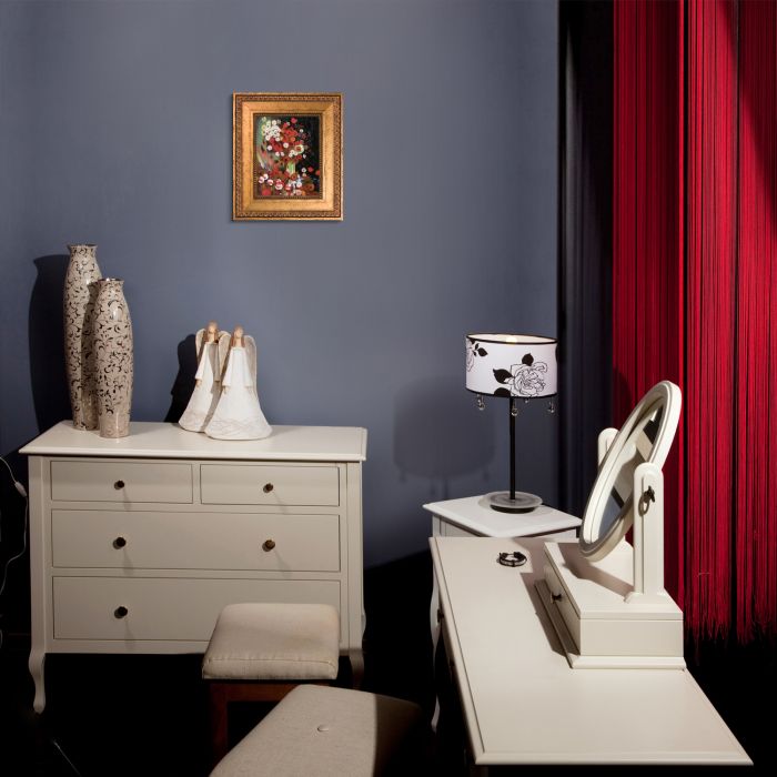 Vase with Poppies Cornflowers Peonies and Chrysanthemums Pre-Framed - Versailles Gold King Frame 8"X10"