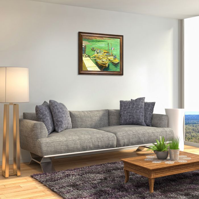 Boats du Rhone Preframed - Modena Vintage 20" X 24"