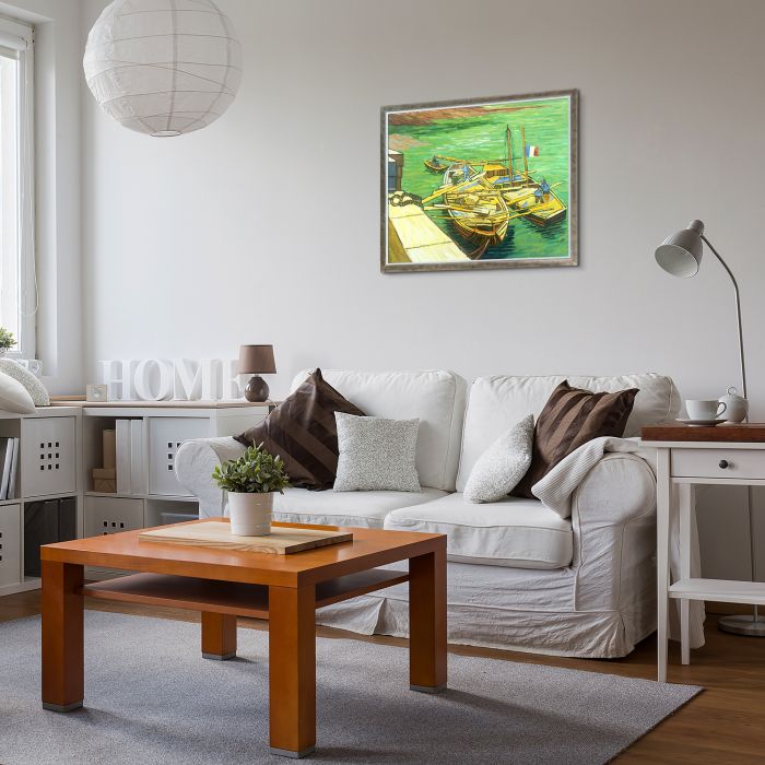 Boats du Rhone Pre-Framed - Champagne Silhouette Frame 20" X 24"