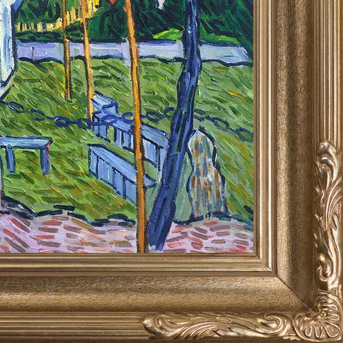 Auvers Town Hall in 14 July with Florentine Dark Champagne Frame - Florentine Dark Champagne Frame 20"X24"