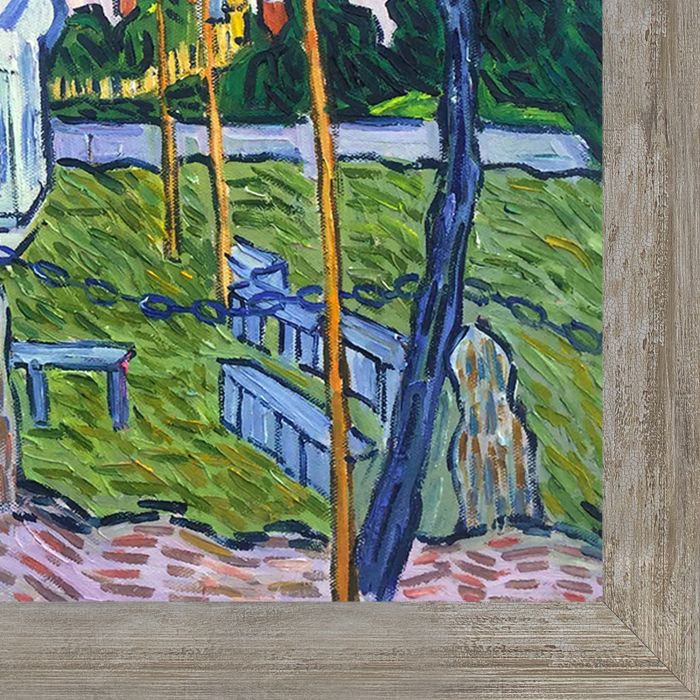 Auvers Town Hall in 14 July Pre-Framed - Metropolitan Pewter Frame 20" X 24"