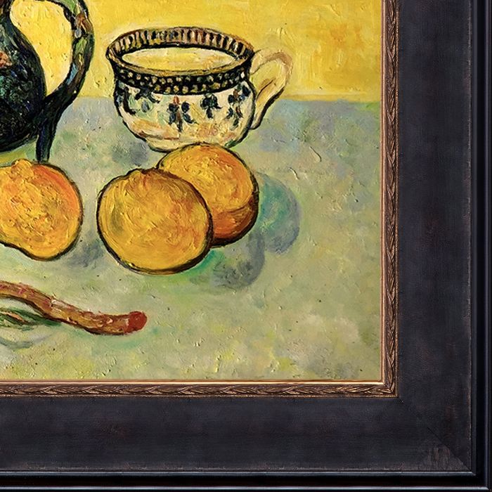 Still Life Majolica Jug with Wildflowers Pre-Framed - Sambrosa Distressed Espresso 20