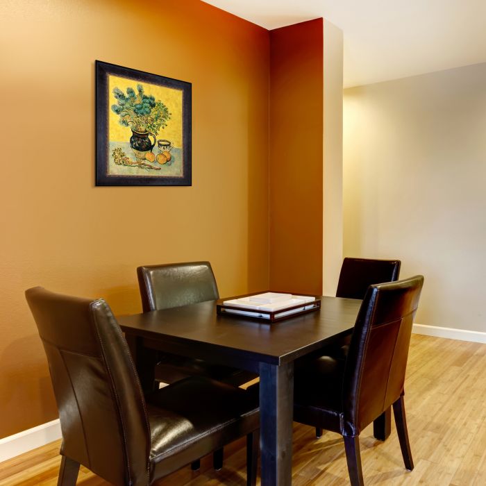 Still Life Majolica Jug with Wildflowers Pre-Framed - Sambrosa Distressed Espresso 20