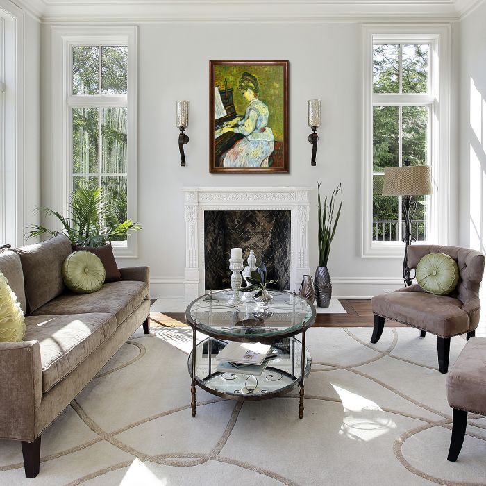 Marguerite Gachet at the Piano Pre-Framed - Verona Cafe Frame 24"X36"