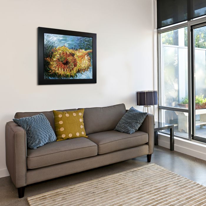 Two Cut Sunflowers Pre-Framed - New Age Black Frame 20"X24"