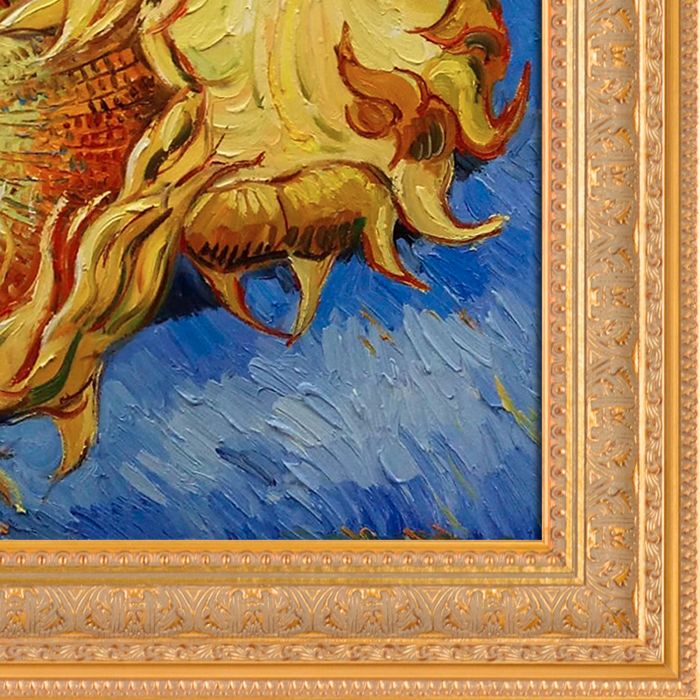 Two Cut Sunflowers Pre-Framed - Sovereign Frame 20" X 24"