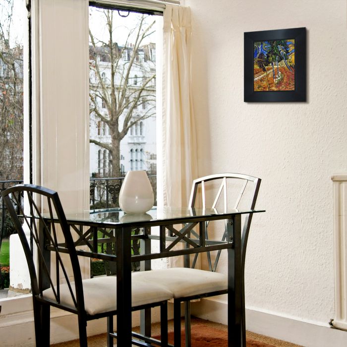 Trees in the Garden of St. Paul Hospital Pre-Framed - New Age Black Frame 8"X10"