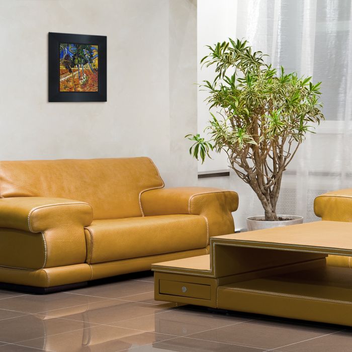 Trees in the Garden of St. Paul Hospital Pre-Framed - New Age Black Frame 8"X10"