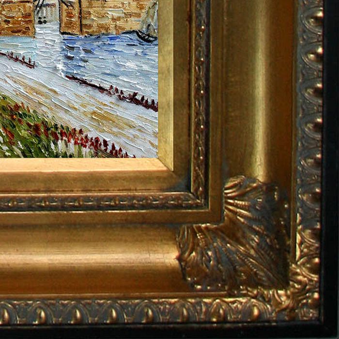 Langlois Bridge at Arles with Road Alongside the Canal Pre-Framed - Regency Gold Frames 8"X10"