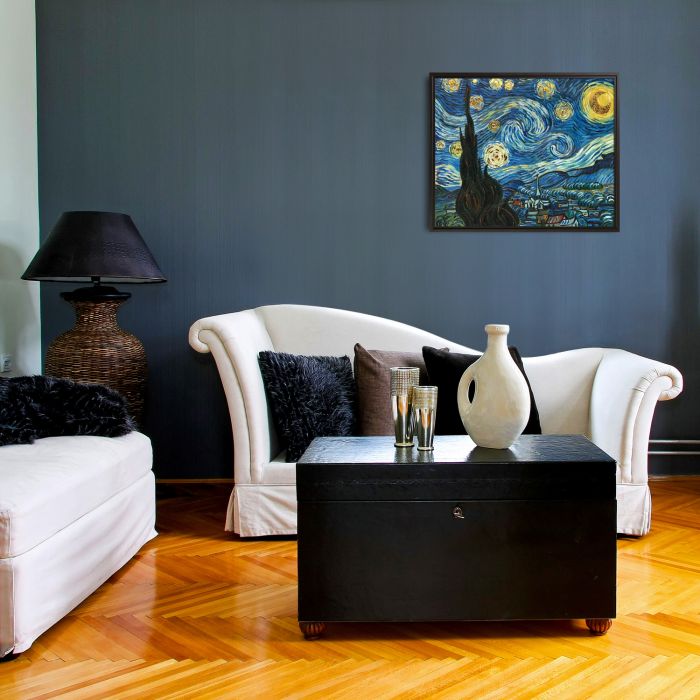 Starry Night (Luxury Line) Pre-Framed - Black Floater Frame 20" X 24"