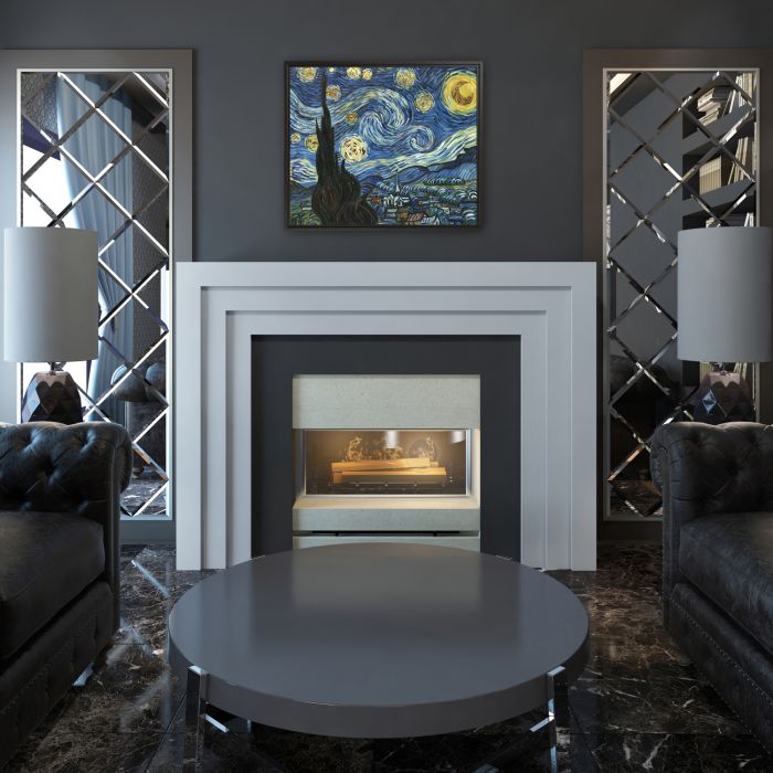 Starry Night (Luxury Line) Pre-Framed - Black Floater Frame 20" X 24"