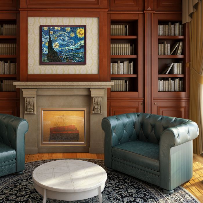 Starry Night (Luxury Line) Pre-Framed - Open Grain Mahogany 20" X 24"