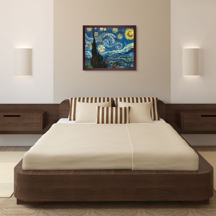 Starry Night (Luxury Line) Pre-Framed - Open Grain Mahogany 20" X 24"