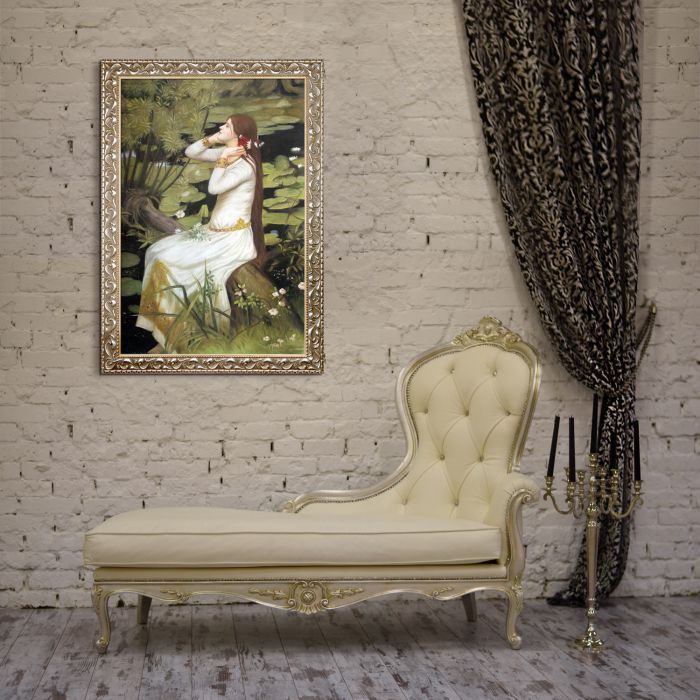 Ophelia Pre-Framed - Rococo Silver 24"X36"