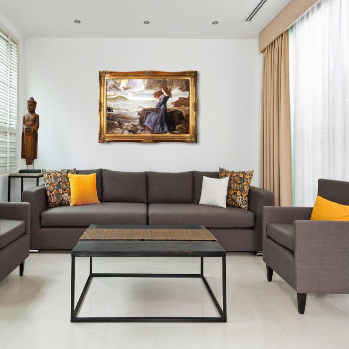 Miranda - The Tempest Pre-Framed - Victorian Gold Frame 24"X36"