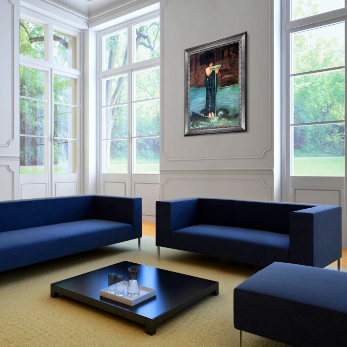 Circe Invidiosa, 1892 Pre-Framed - Athenian Silver Wave Custom Stacked Frame 24