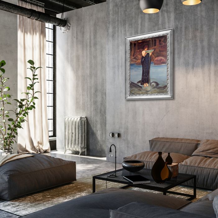 Circe Invidiosa, 1892 Pre-Framed - Athenian Silver Wave Custom Stacked Frame 24