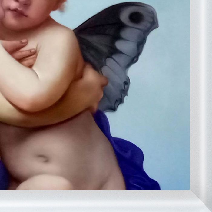 Cupid and Psyche as Children Pre-framed - Moderne Blanc Frame 20" X 24"