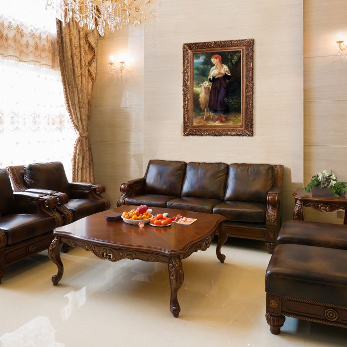 The Shepherdess, 1873 Pre-Framed - Burgeon Gold Frame 24"X36"