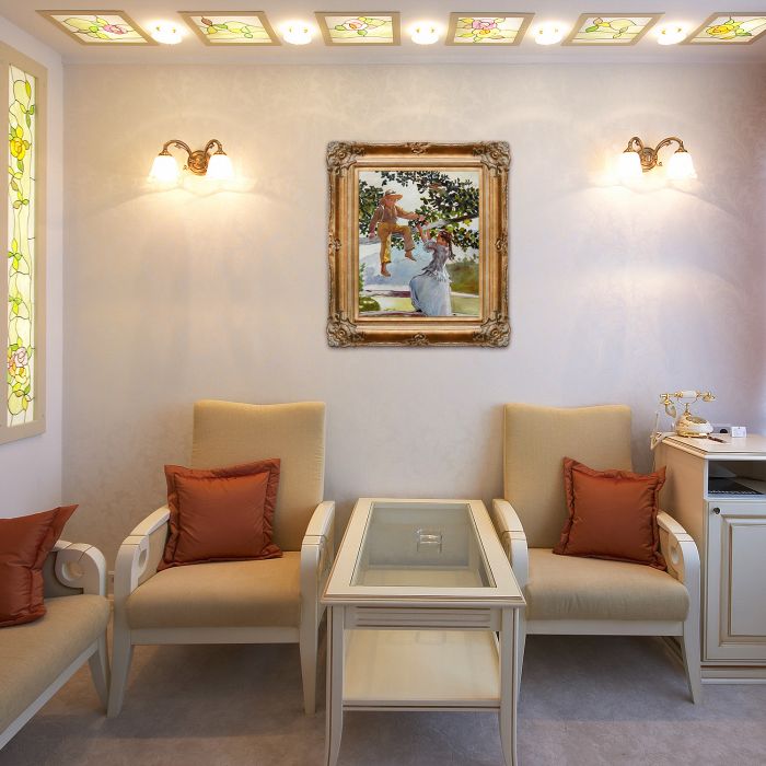 On the Fence Pre-Framed - Renaissance Bronze Frame 20"X24"