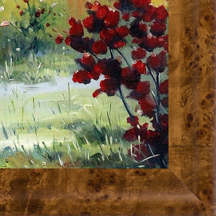 Returning From The Spring Pre-Framed - Havana Burl Frame 20" X 24"