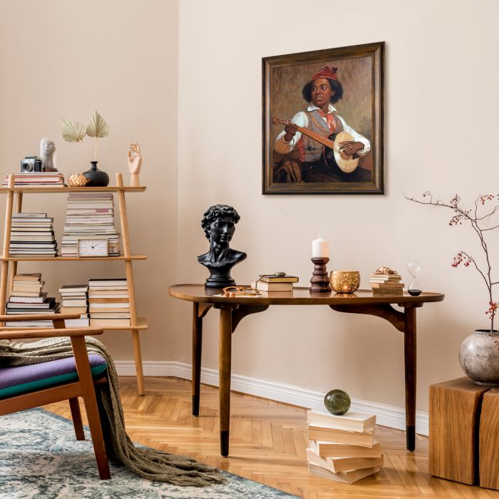 The Banjo Player Pre-Framed - Modena Vintage 20" X 24"