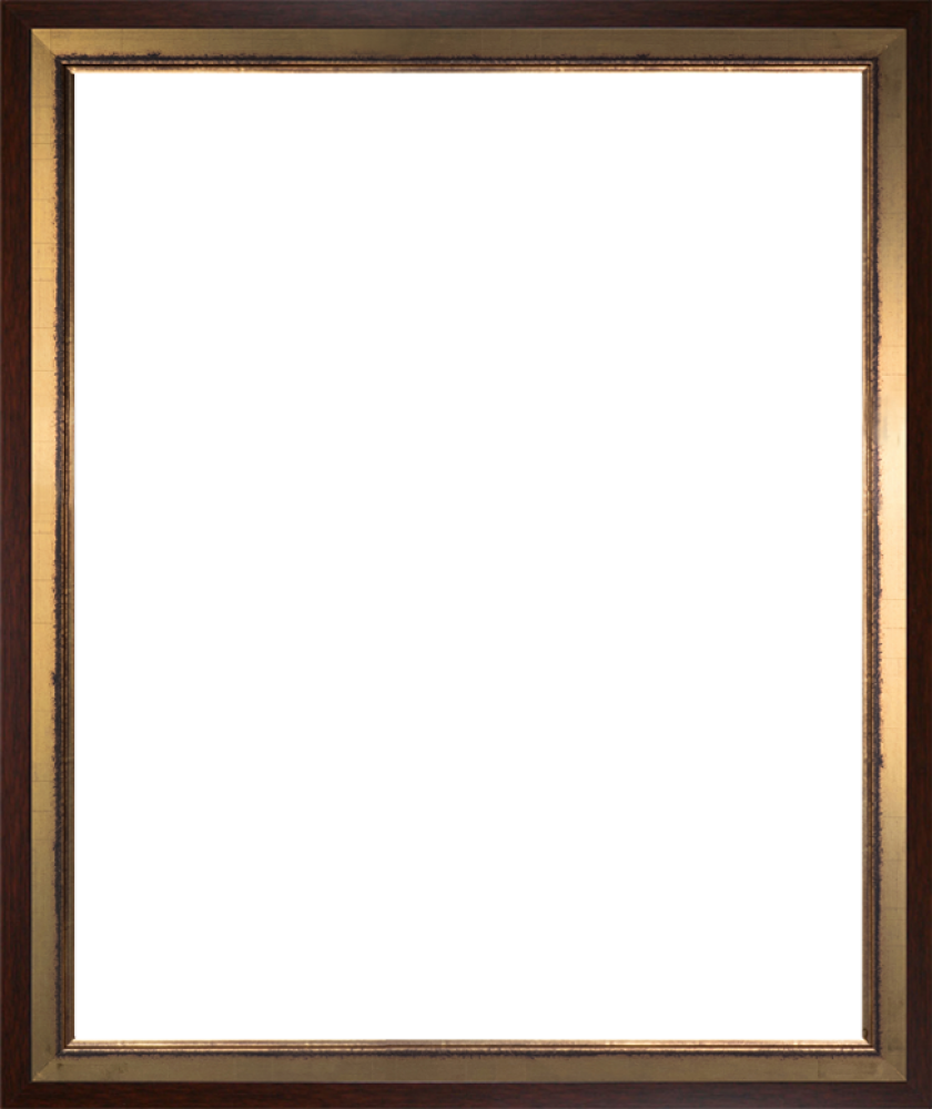 Burnished Gold and Studio Walnut Wood Custom Stacked Frame 20