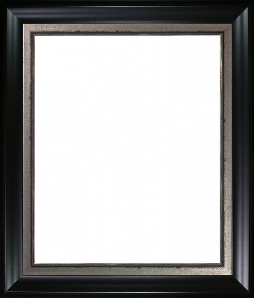 Black Matte and Burnished Silver Custom Stacked Frame 20" X 24"