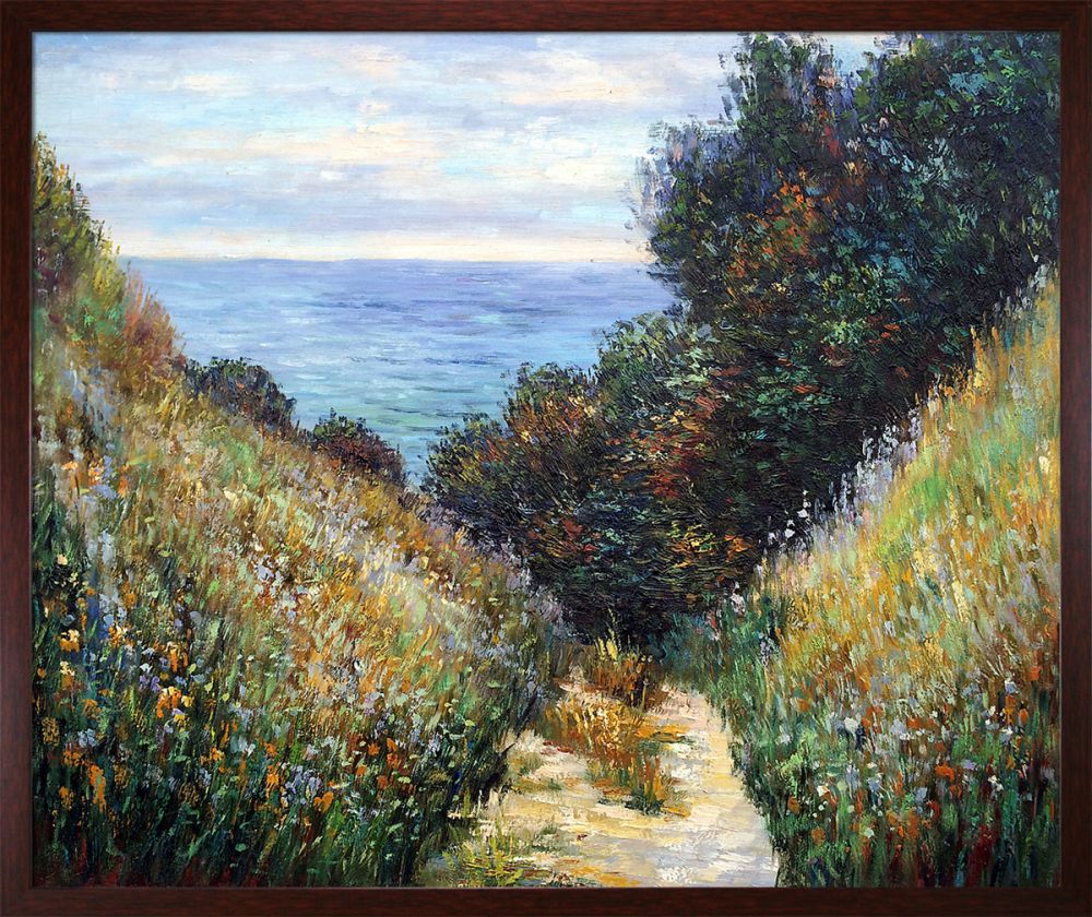 Chemin De La Cavee Pourville Pre-Framed - Studio Walnut Wood Frame 20