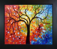 Rainbow Tree Reproduction Pre-Framed