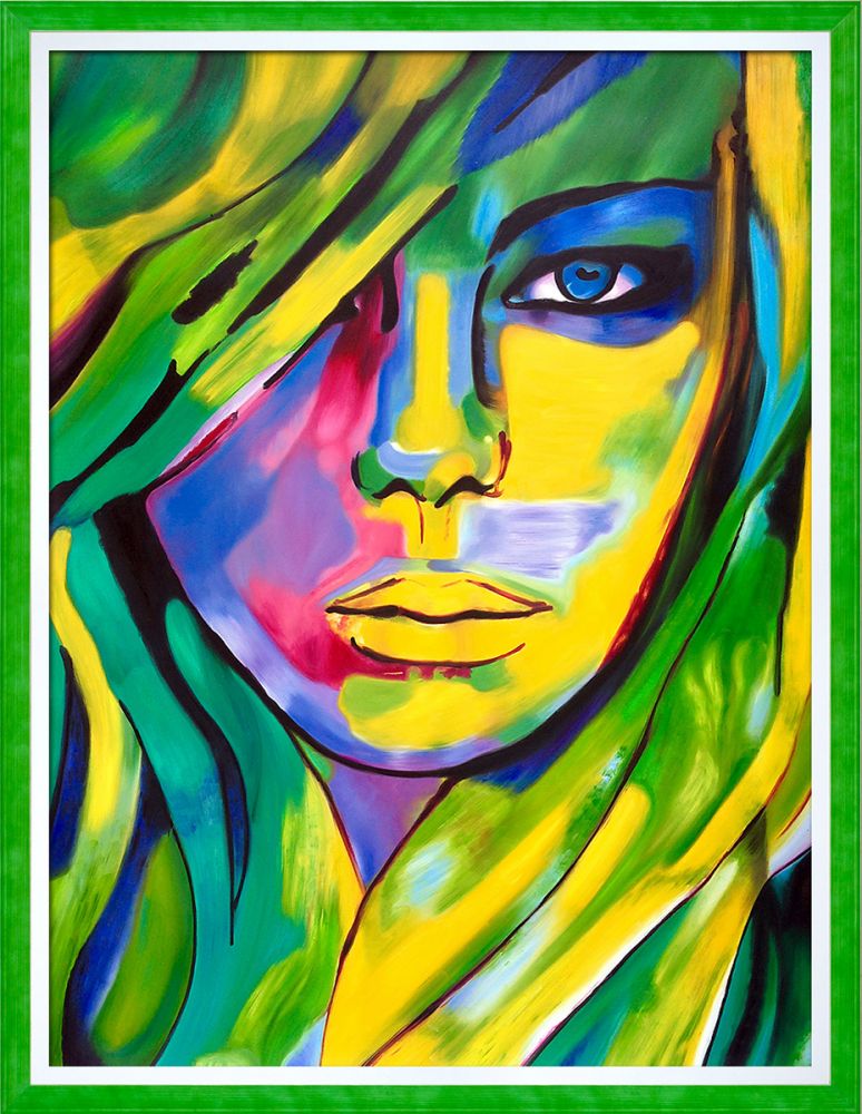 Urban Camouflage Reproduction Pre-Framed - Jubilee Green with Studio White Custom Stacked Frame 30" X 40"