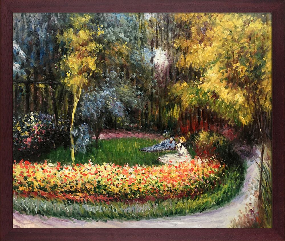 In the Garden, 1875 Pre-Framed - Open Grain Mahogany 20" X 24"