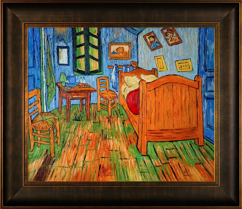 Bedroom At Arles Pre-Framed - Veine D'Or Bronze Scoop Frame 20"X24"