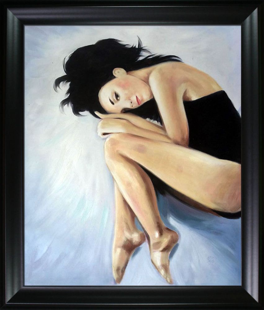 Ballerina I Pre-Framed - Black Matte Frame 20"X24"