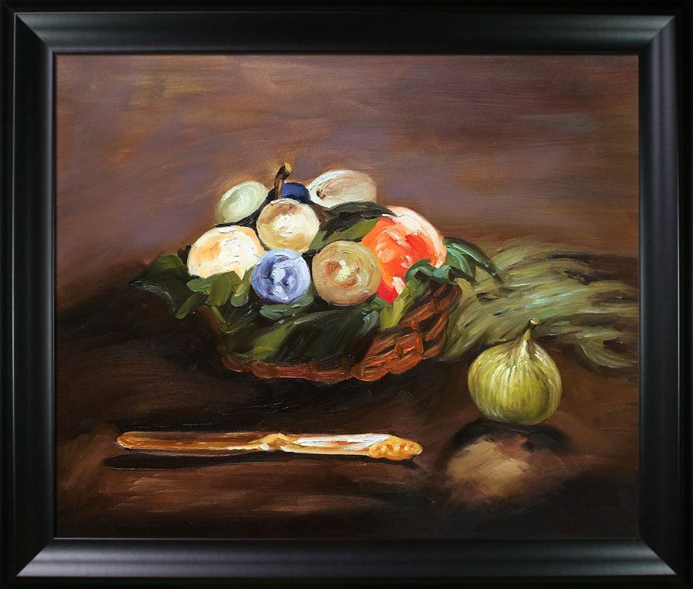 Basket of Fruit Pre-Framed - Black Matte Frame 20"X24"
