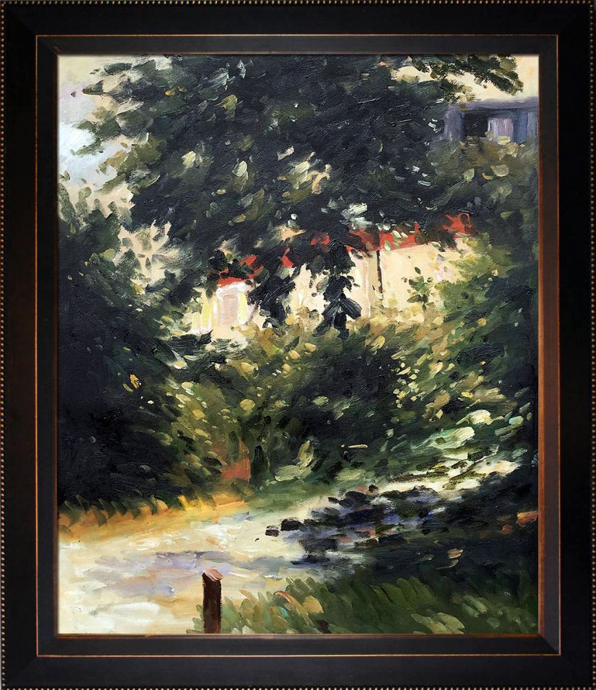 Garden Path in Rueil Pre-Framed - Veine D'Or Bronze Angled Frame 20"X24"