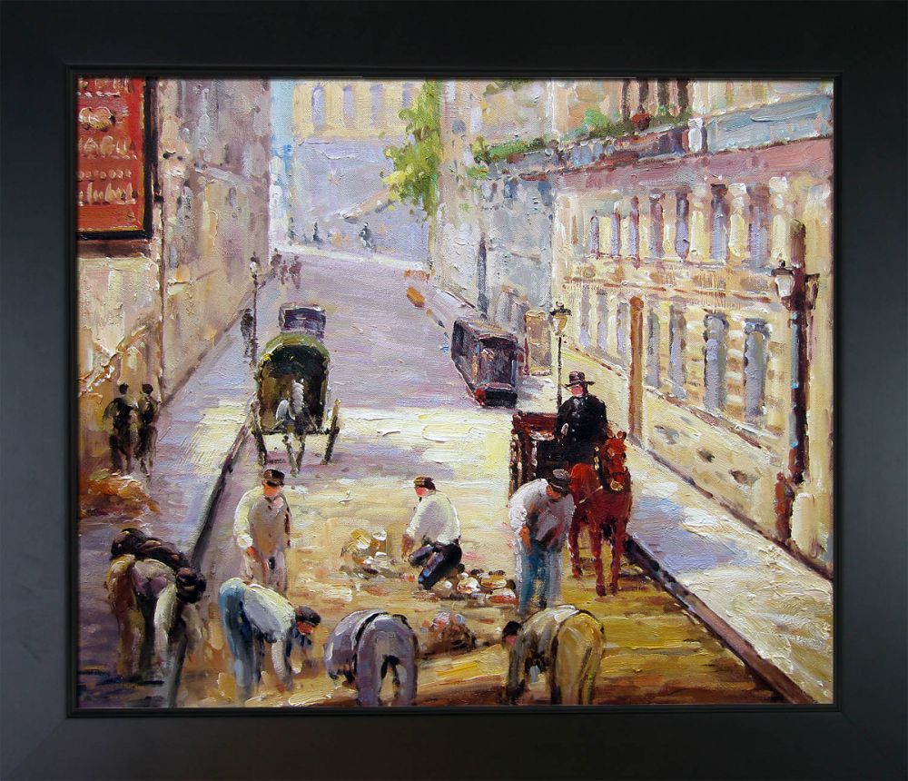 Rue Mosnier with Road Menders Pre-Framed - New Age Black Frame 20"X24"