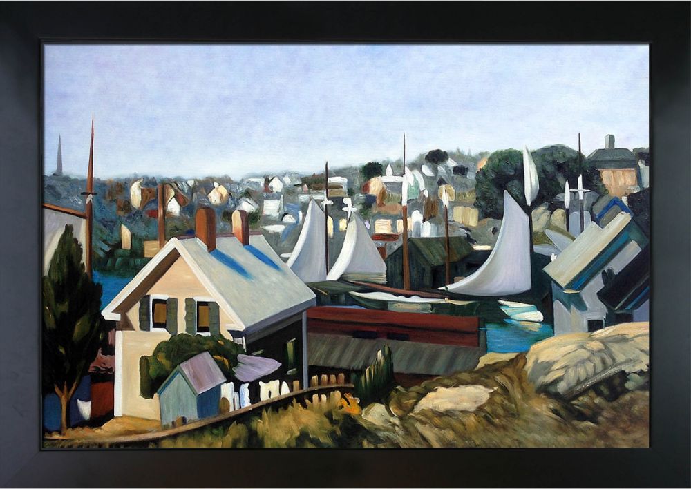 Gloucester Harbor, 1912 Pre-Framed - New Age Black Frame 24"X36"