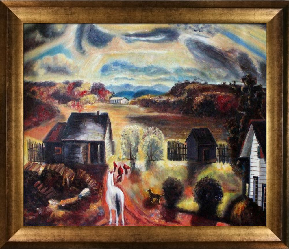 The White Horse Pre-Framed - Athenian Gold Frame 20"X24"