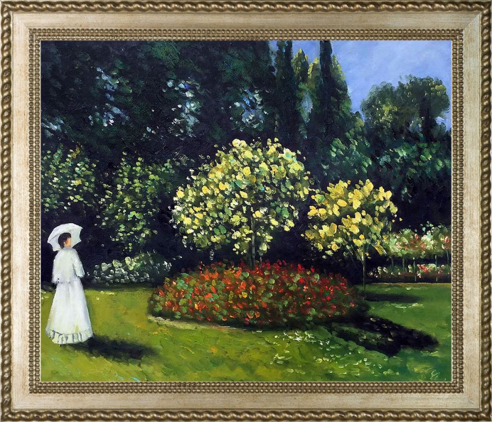 Jeanne-Marguerite Lecadre (Lady in a Garden) Pre-Framed - Verona Champagne Braid Frame 20